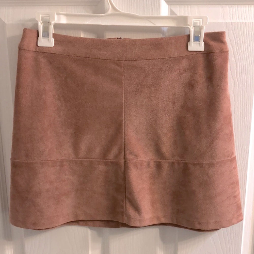 Suede mini skirt light pink size S